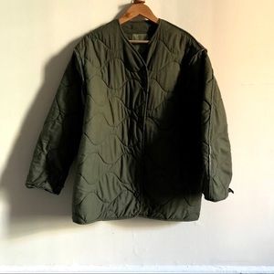 Vintage Military Bomber Quilted Liner Jacket Puffy